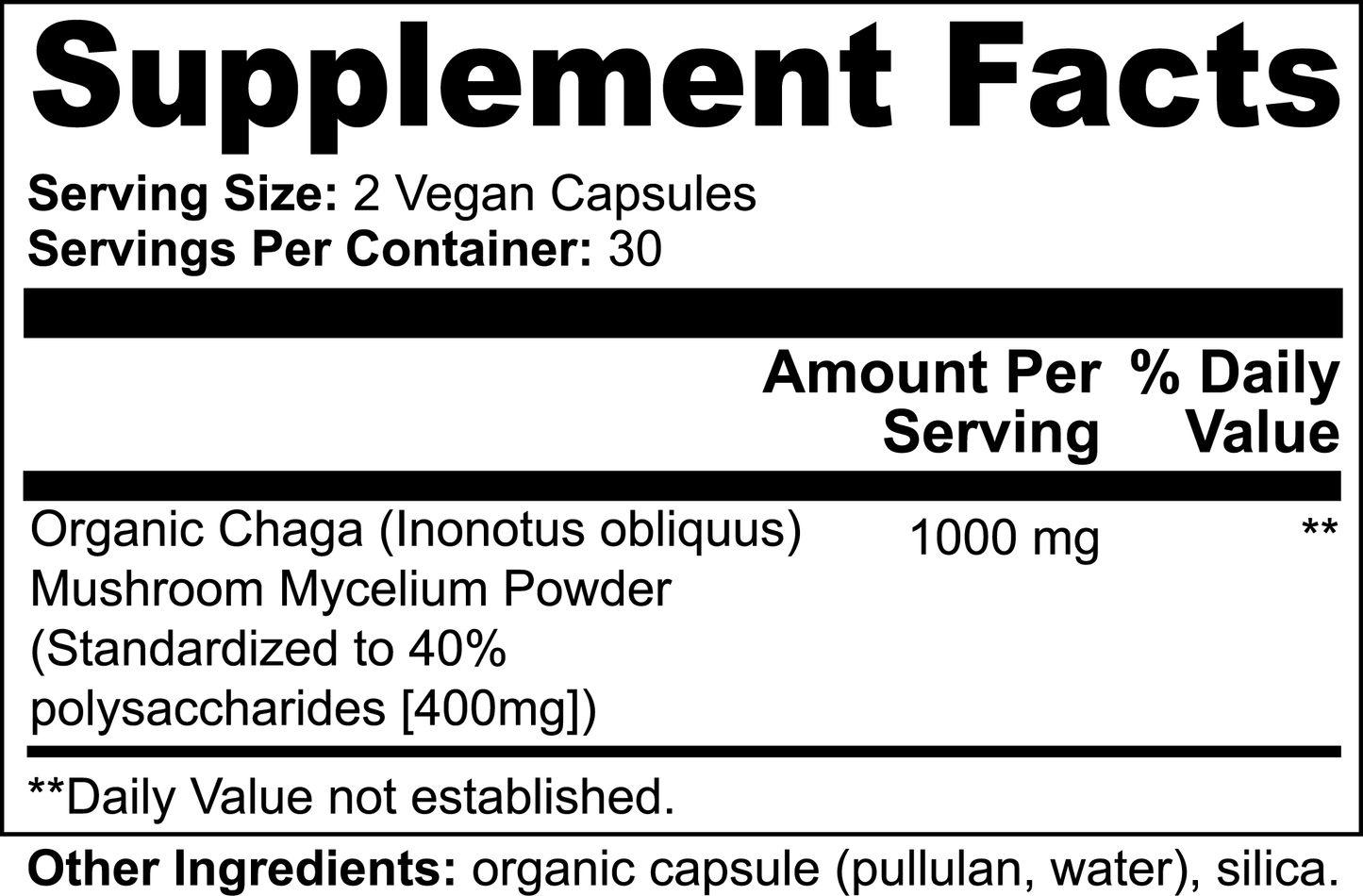 Organic Chaga Mushroom Capsules
