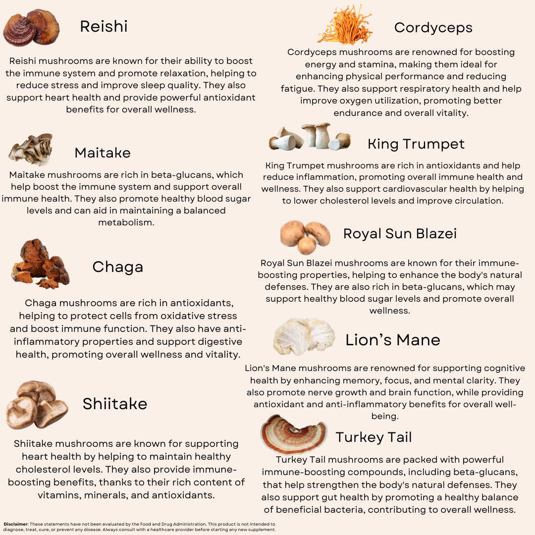 Organic Mushroom Immune Support - 9 Mushroom Blend Capsules