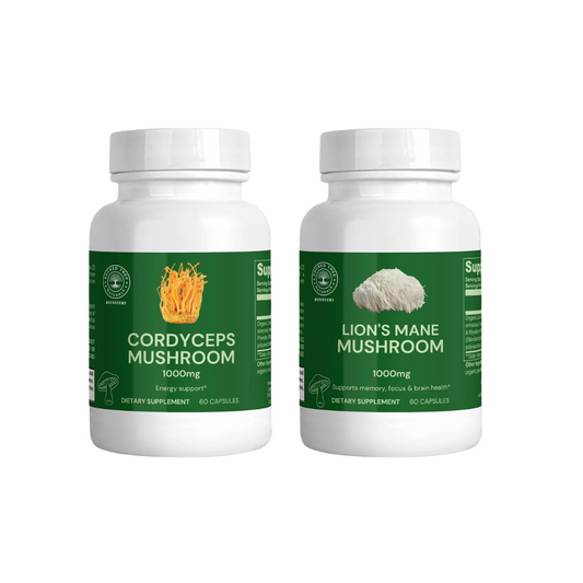 Focus & Vitality Duo - Cordyceps and Lion’s Mane Mushroom Capsules