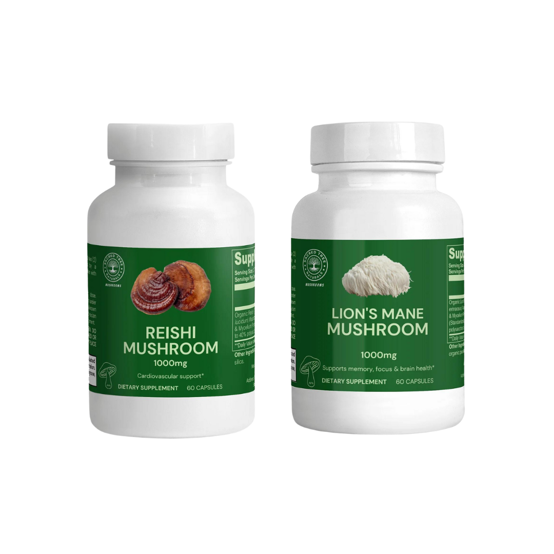 Brain & Body Wellness Bundle: Lion’s Mane and Reishi Mushroom Capsules