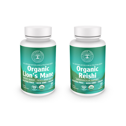 Brain & Body Wellness Bundle: Lion’s Mane and Reishi Mushroom Capsules